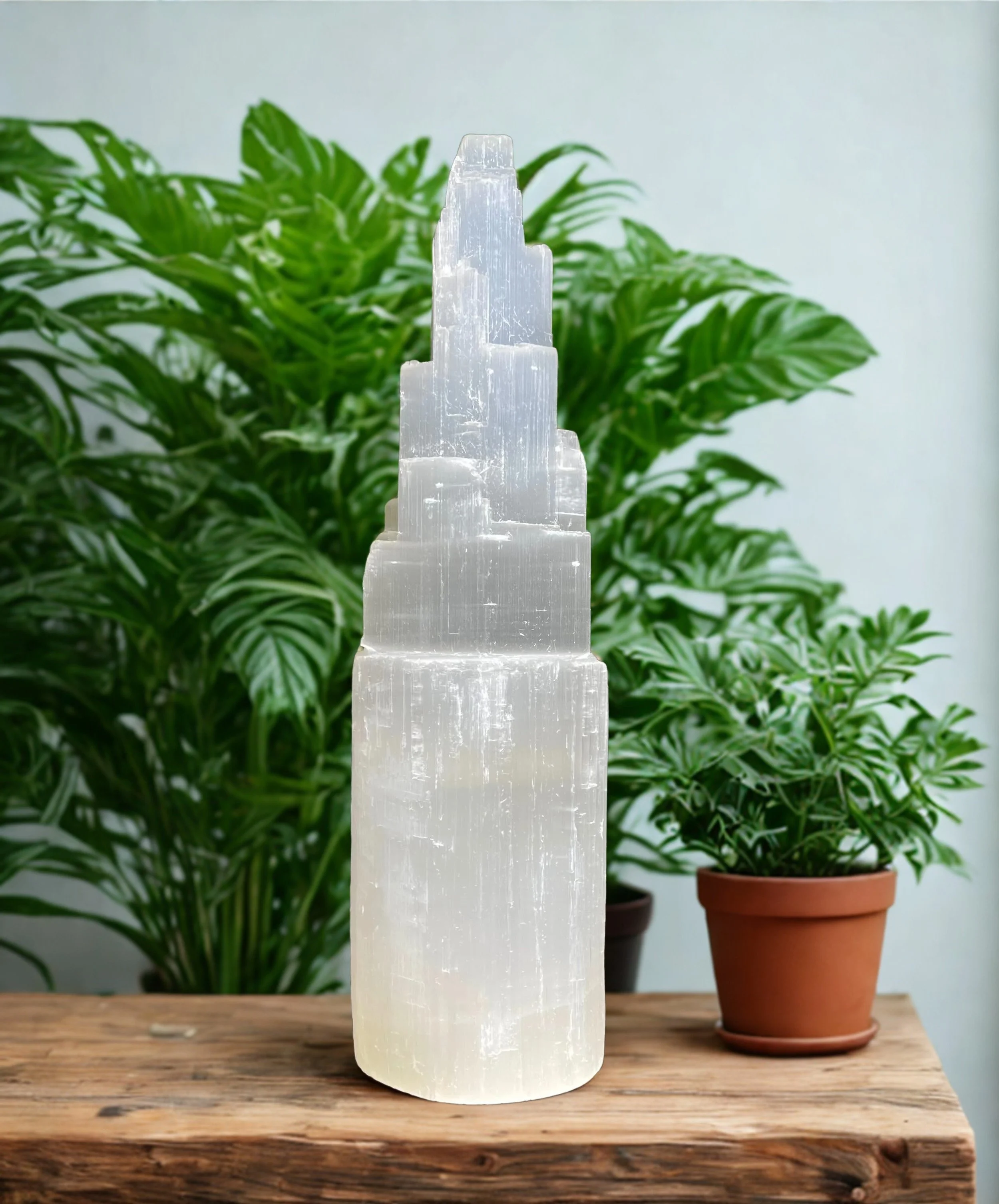 XL Selenite Lamp Skyscraper 12 -13" Tower