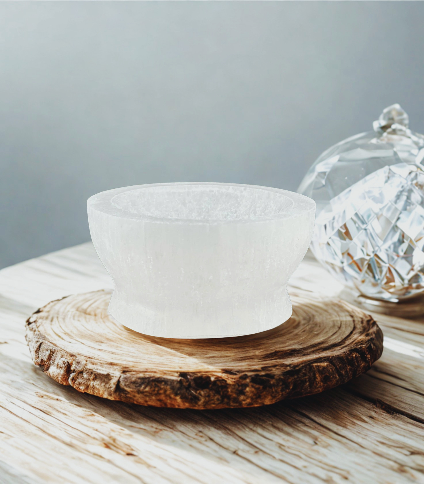 Selenite Sphere Crystal Ball Holder Bowl Stand