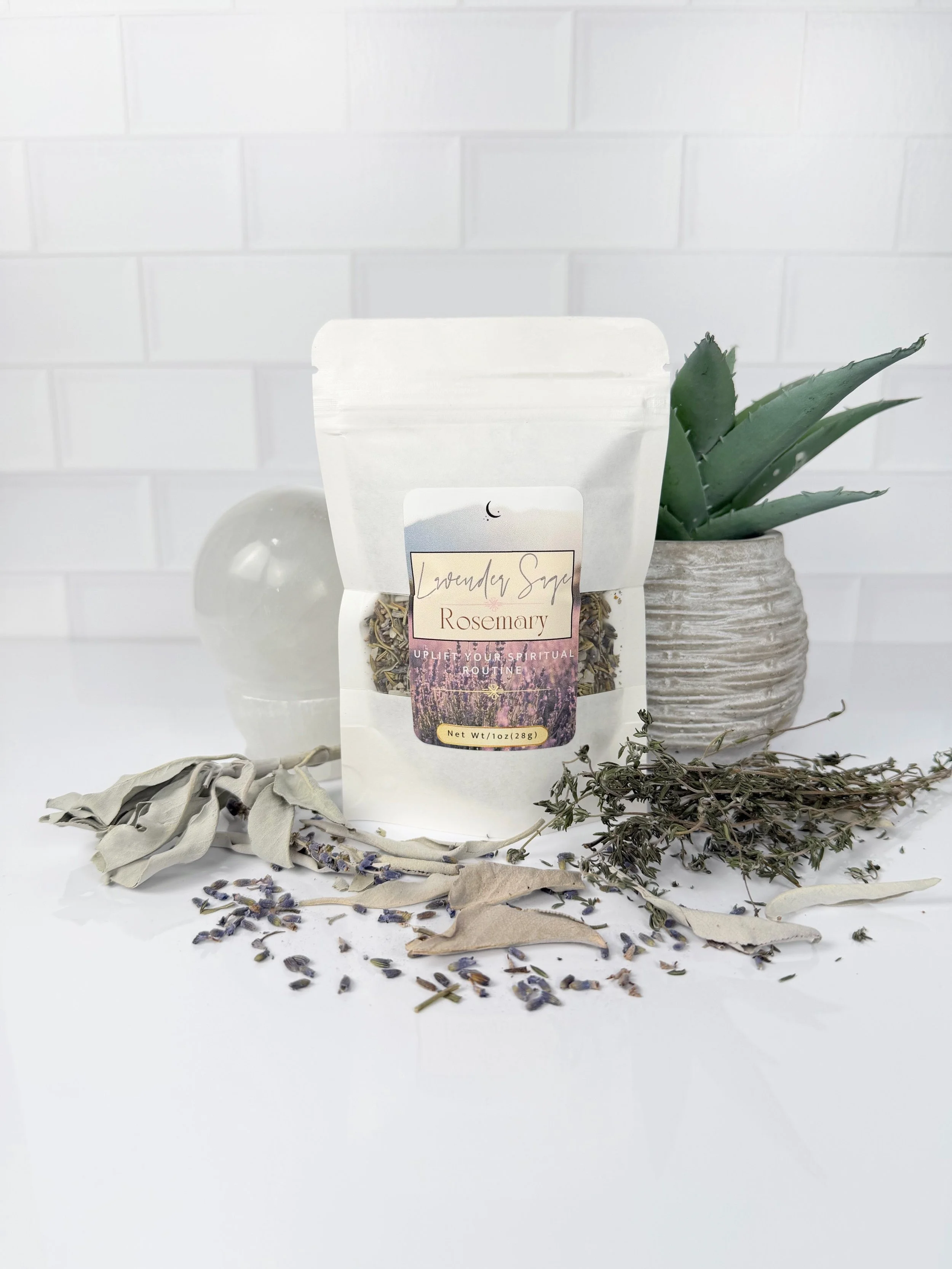 Rosemary * Lavender * White Sage Loose Blend Incense Smoke Cleansing Smudge 1 oz.