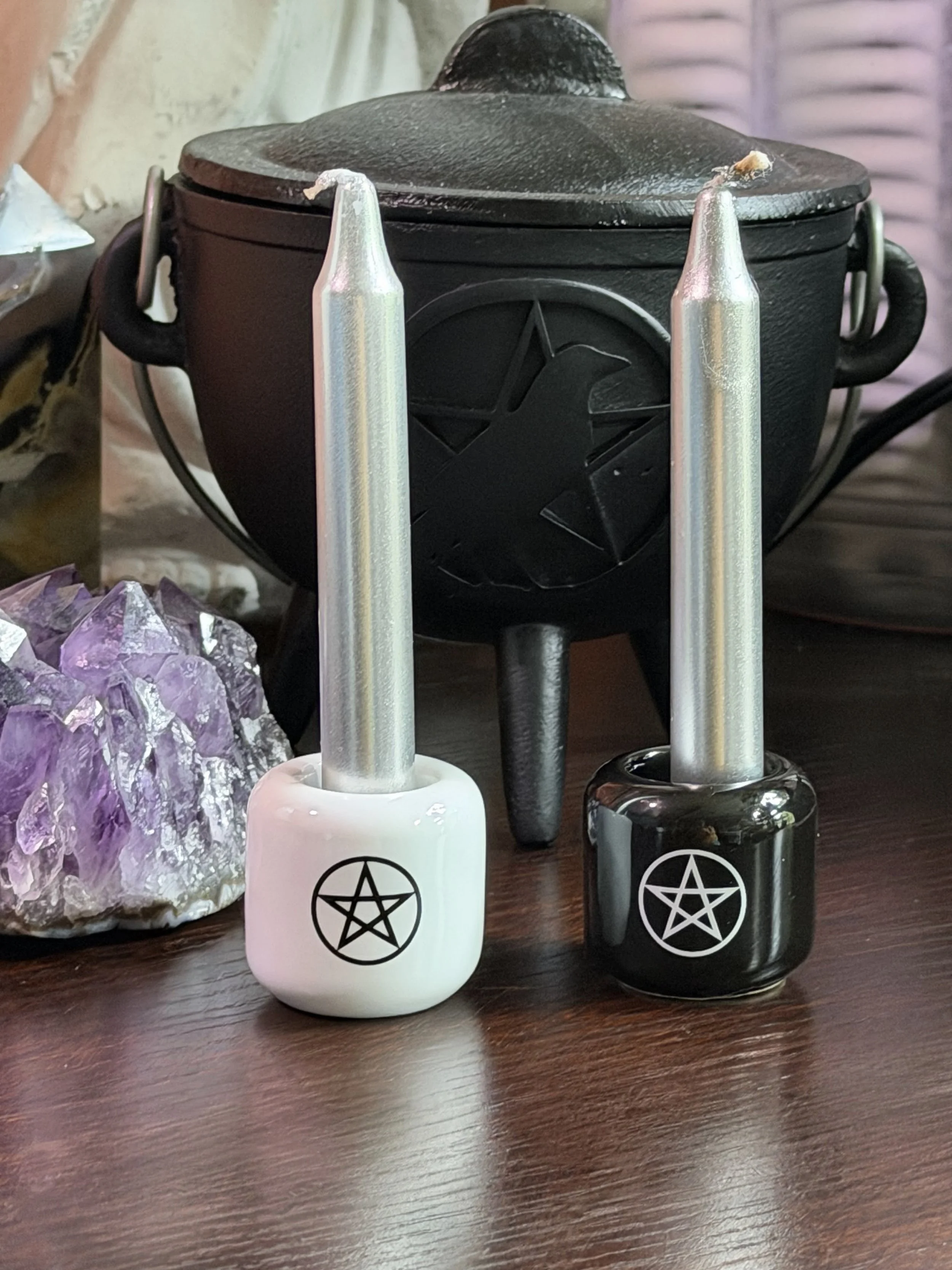 PENTACLE CHIME CANDLE HOLDER BLACK AND WHITE.jpeg