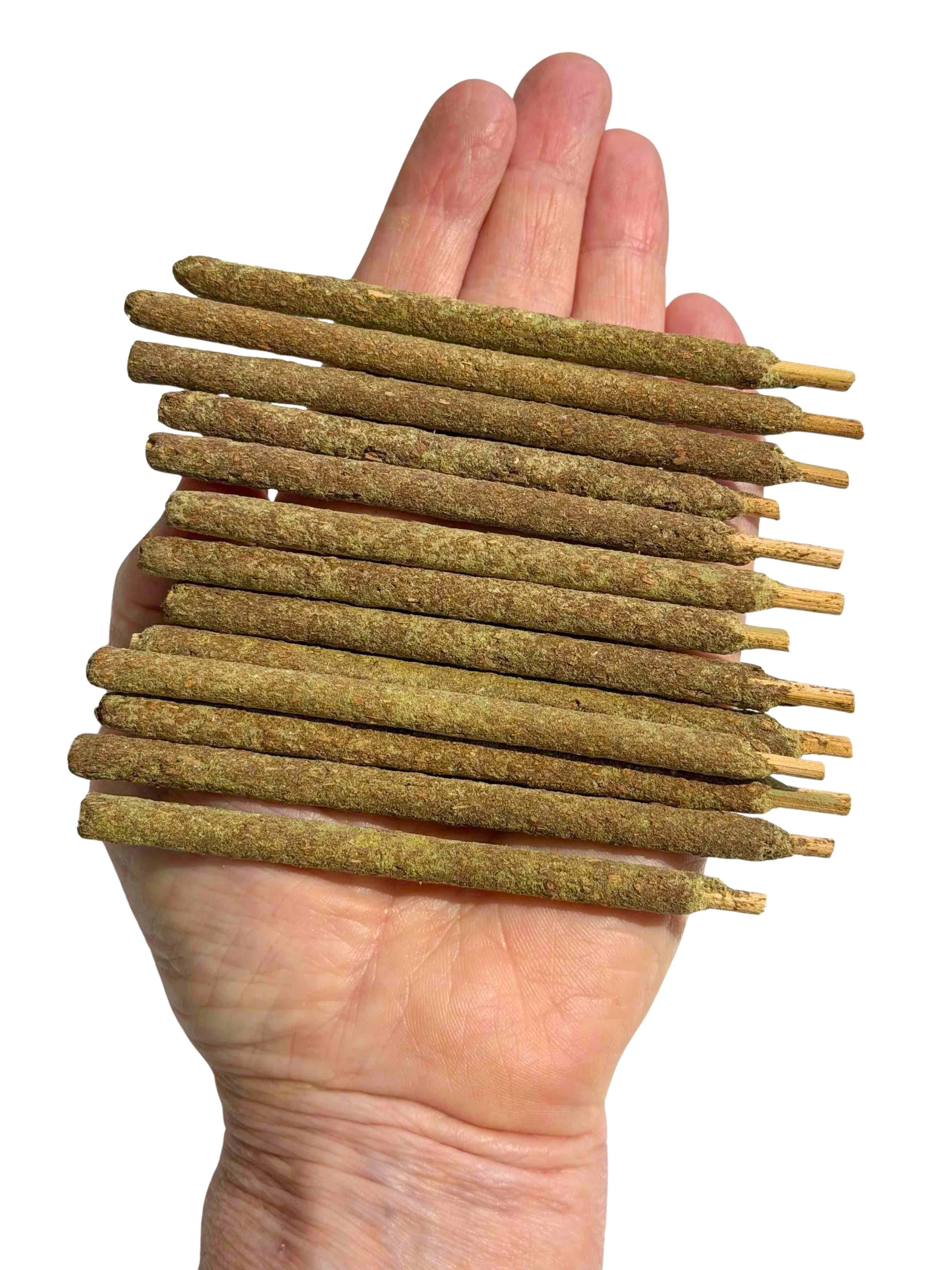Handcrafted Artisan Palo Santo and Rue Thick Incense Sticks 4"