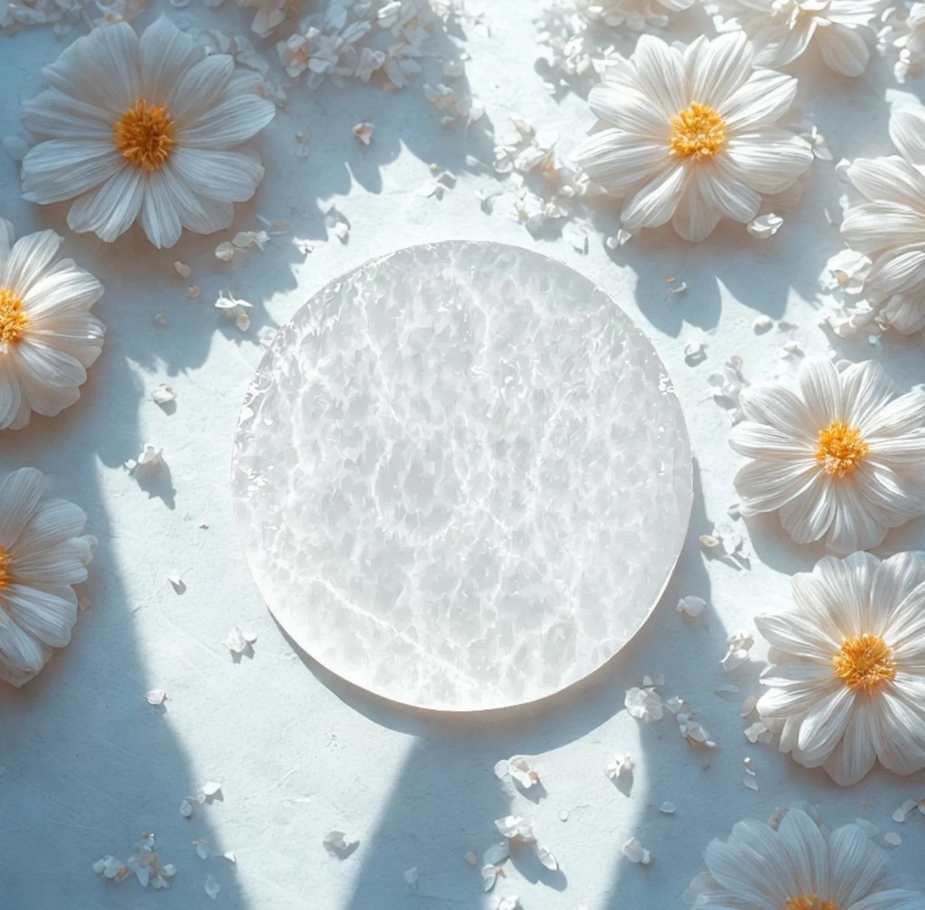 Selenite Round Charging Plate 4" and 6"