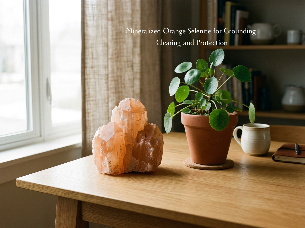 Mineralized Orange Selenite for Grounding Clearing and Protection.png