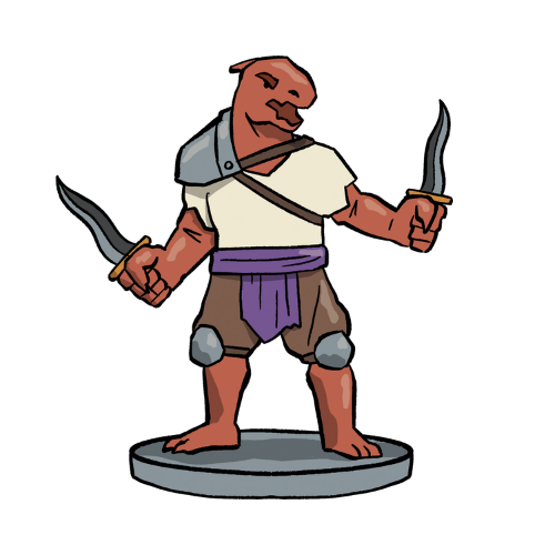 D&D tokan of a dragonborn wielding two daggers