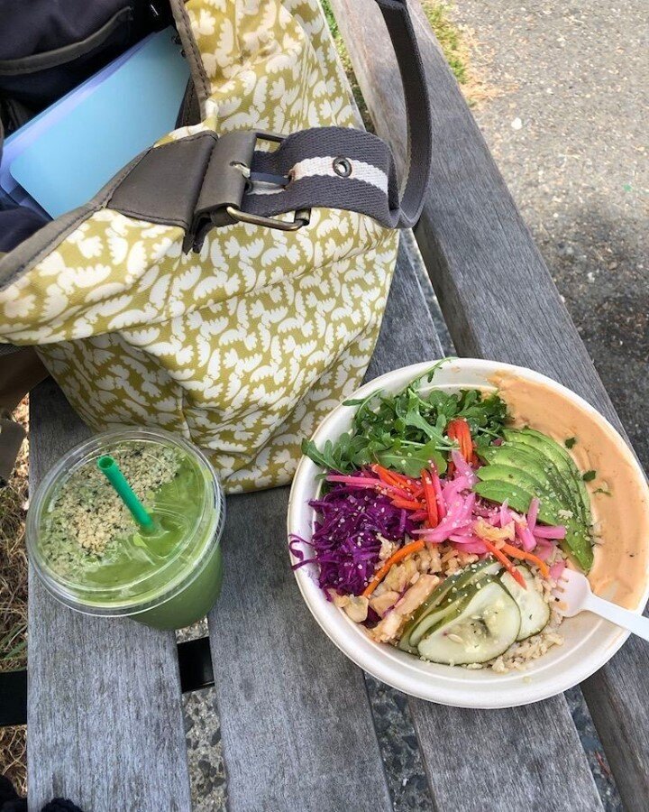 This lunch from @lbkitchenportlandme was just as delicious as it looks!⁣
⁣
Busy doula weeks plus heat waves plus a wee bit of parenting burnout equal more takeout than our budget would prefer, but I know this is just a temporary season. It's OK, and 
