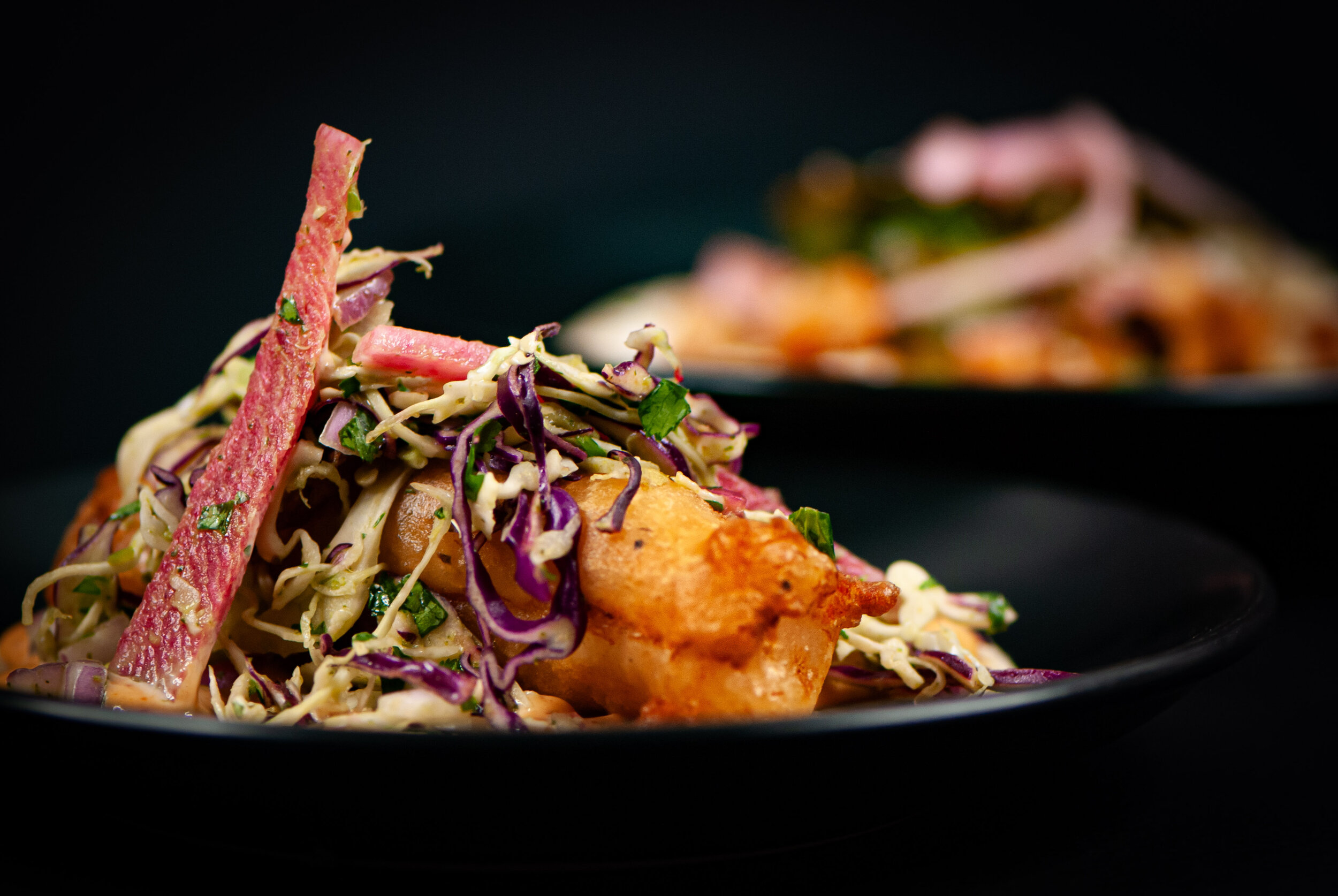 PESCADO TACO - beer battered cod, house chili-lime slaw, house chipotle mayo