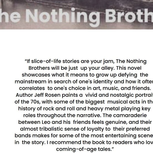 The reviews are starting to come in. See more at www.nothingbrothers.com or visit the book @amazon (yes, this 70s based anti-consumer novel is available at Amazon...)
