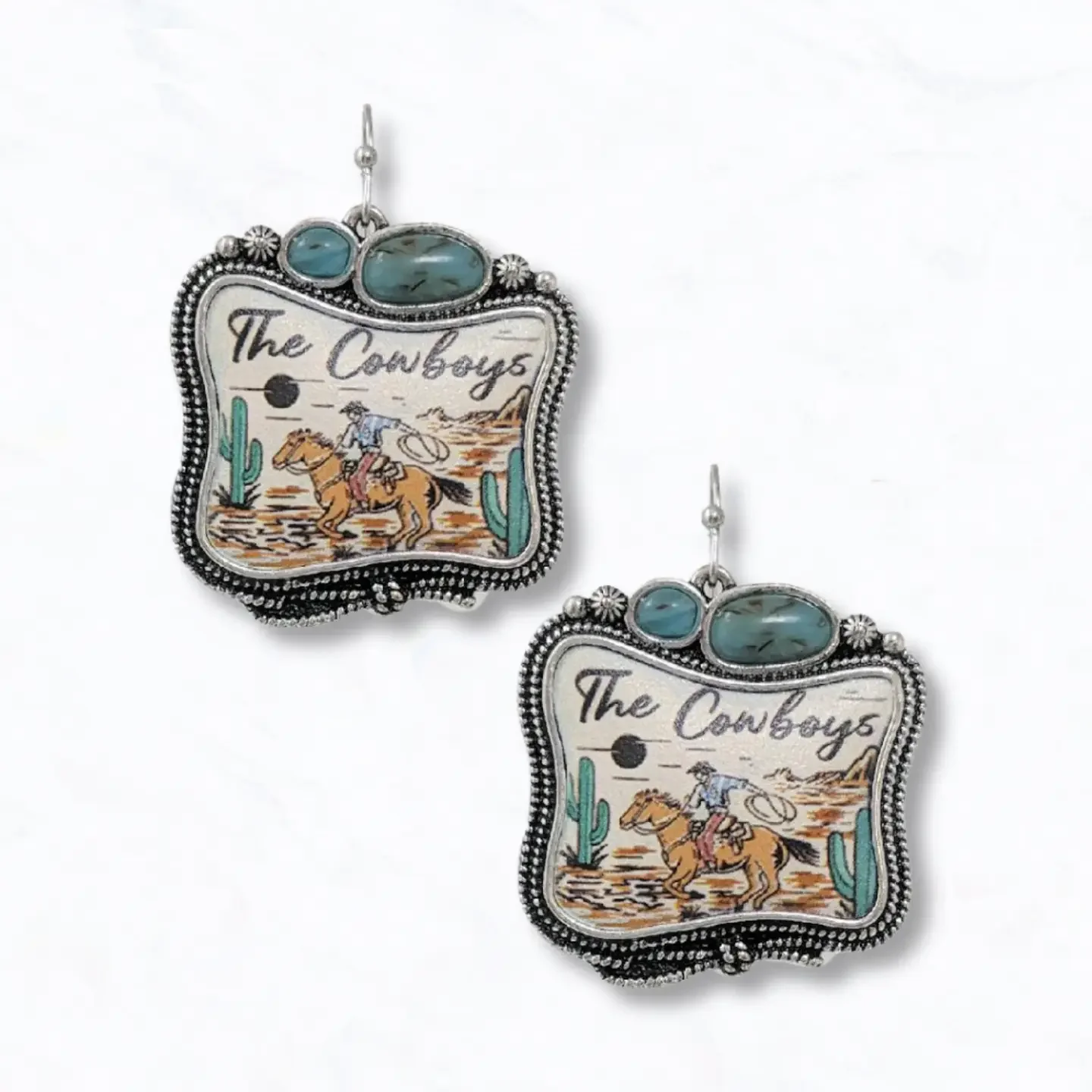 "the Cowboys" Western Picture Drop Earrings