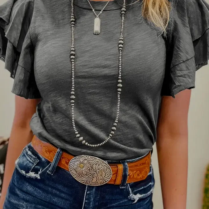 Dark Gray Ruffle shirt