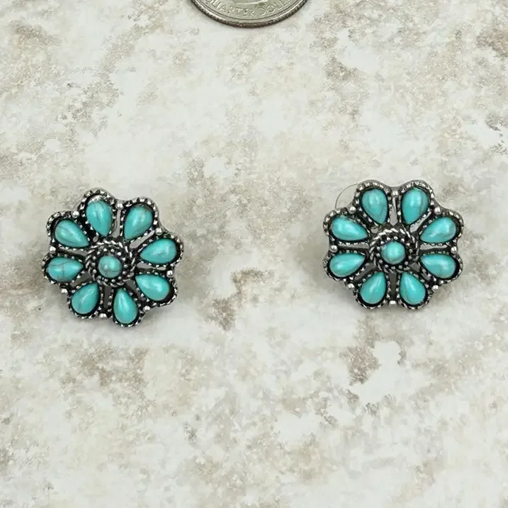 Turquoise Flower Elegance Earrings