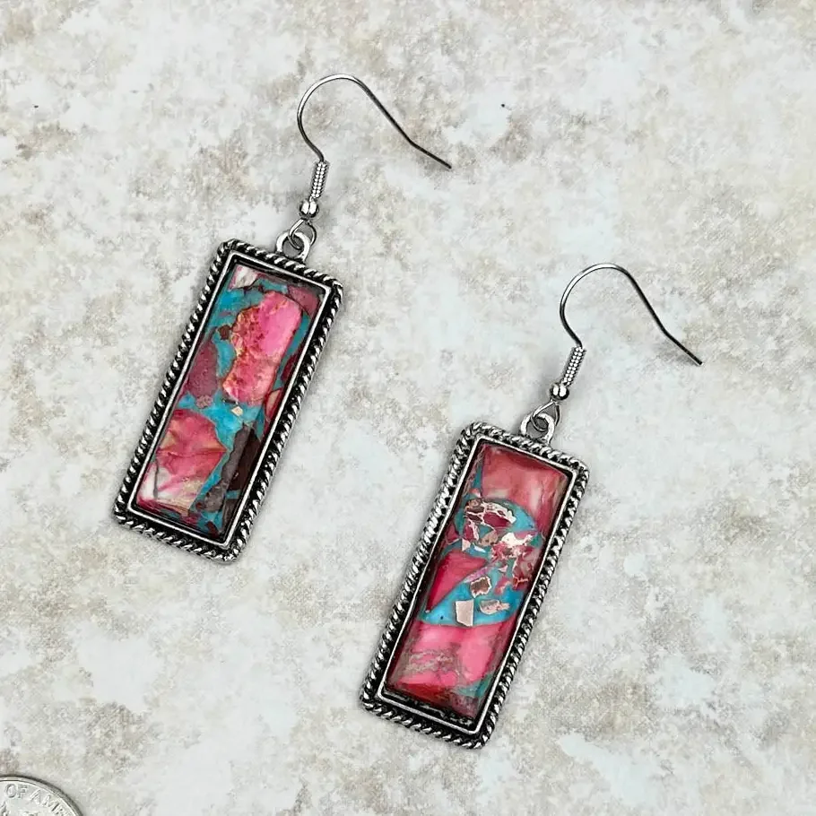 Vibrant Gemstone Statement Earrings