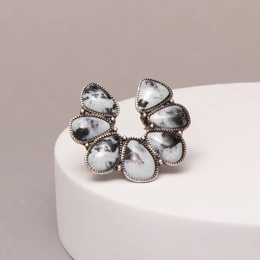 Western Squash Blossom Stone Stretch Ring