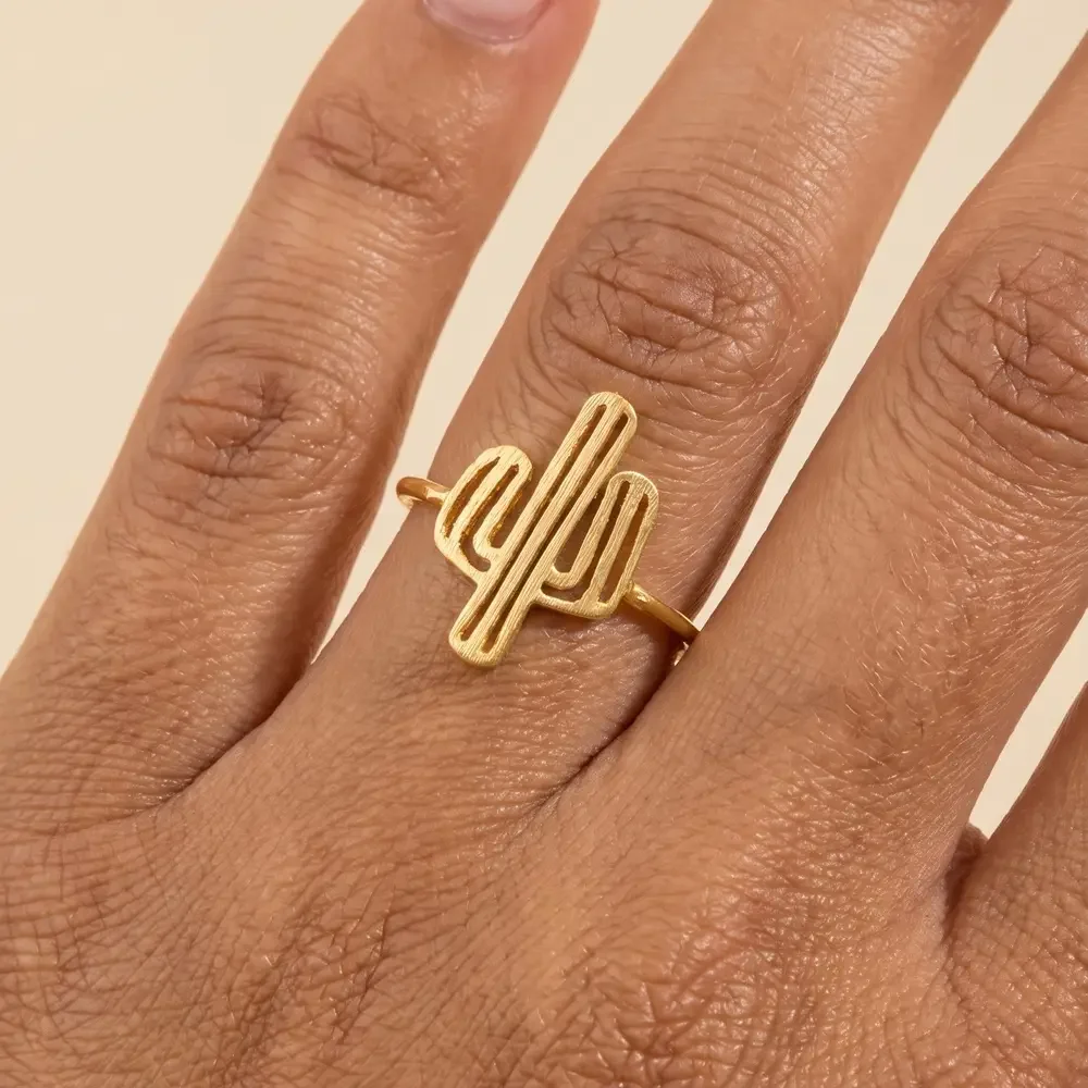 Gold Cactus Ring