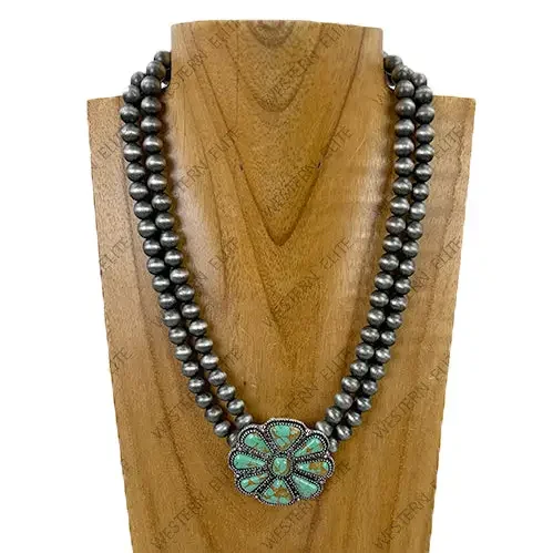 Turquoise Floral Elegance Necklace