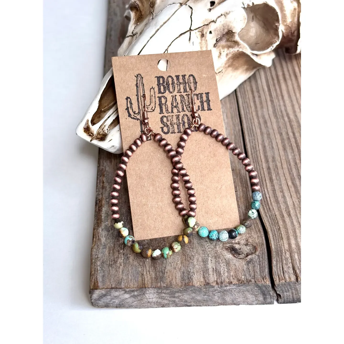 Western Navajo Style Pearl Teardrop Hoop Dangle Earrings
