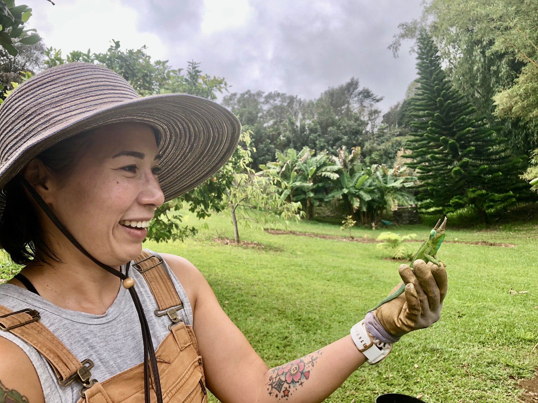 Bo and her first Jackson Chameleon
