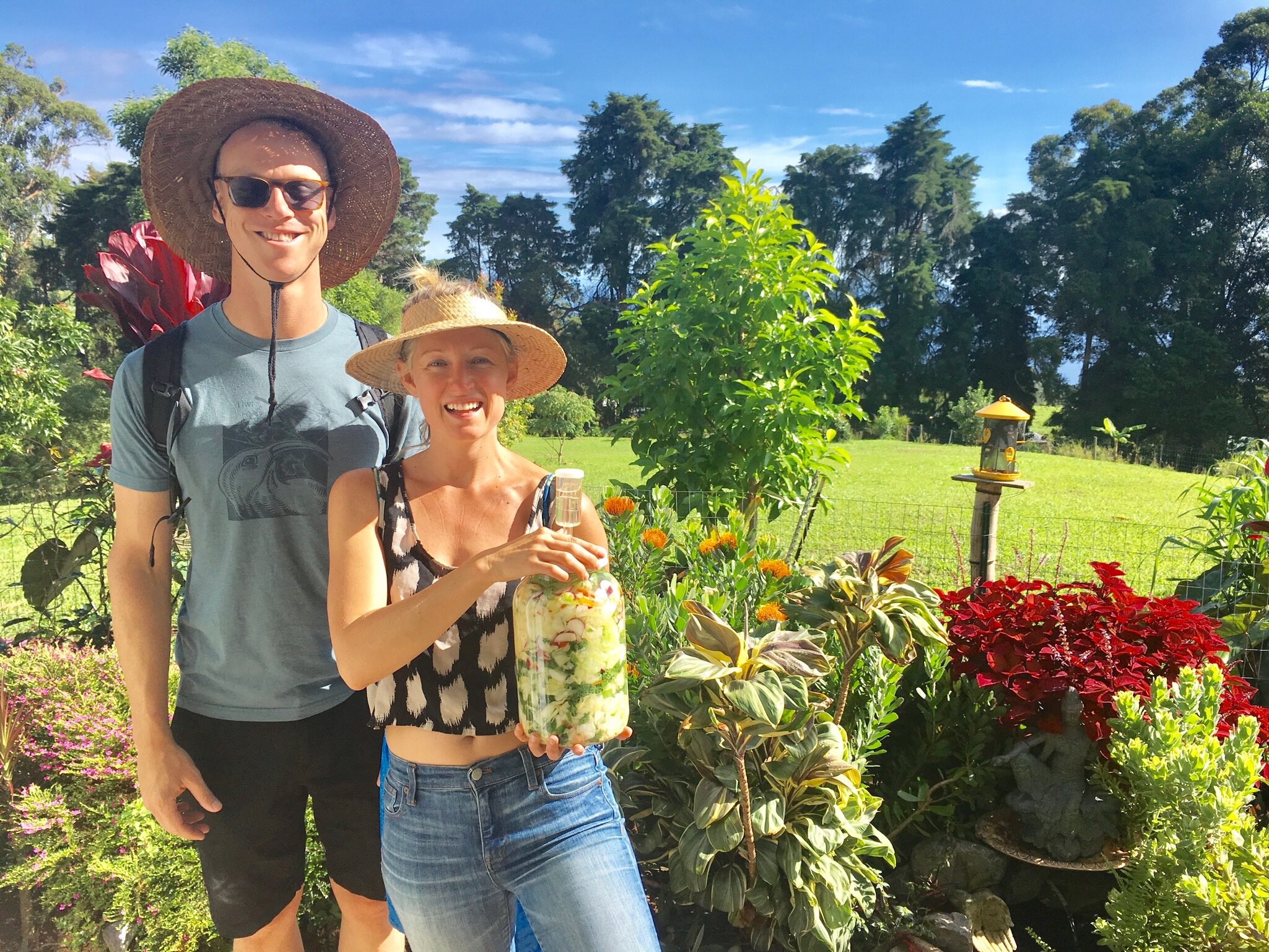 Patrick and Leandra with fermented veggies