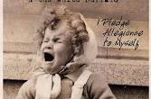 A young Lizzie West's mother with curly hair singing or shouting with her mouth wide open, on the album cover reading 'I pledge allegiance to myself' her sophomore Album.
