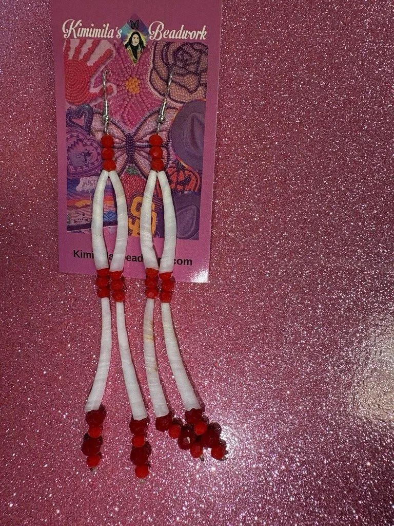 two tiered dentalium earrings