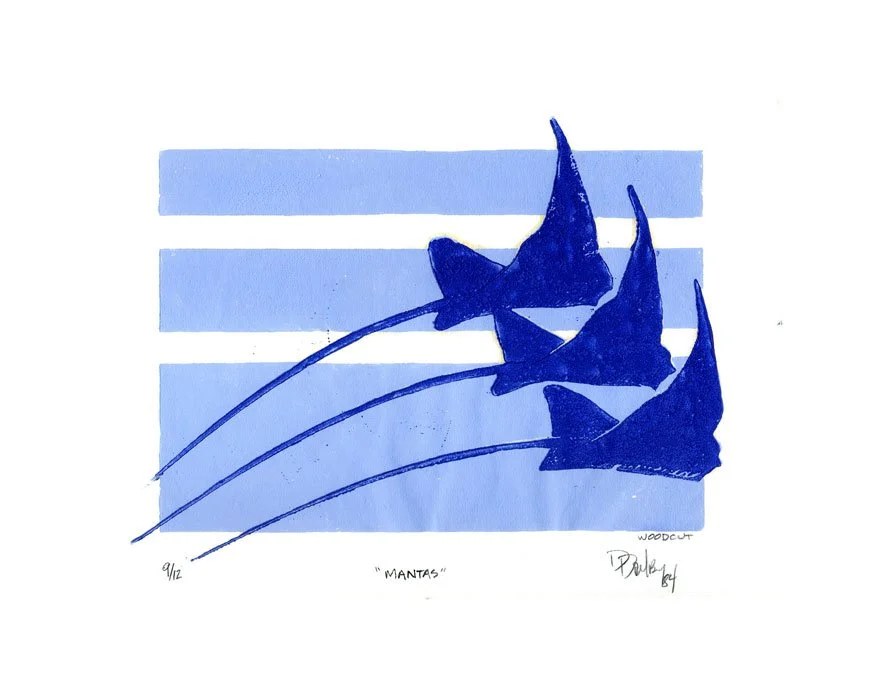 a 2 colour woodblock print