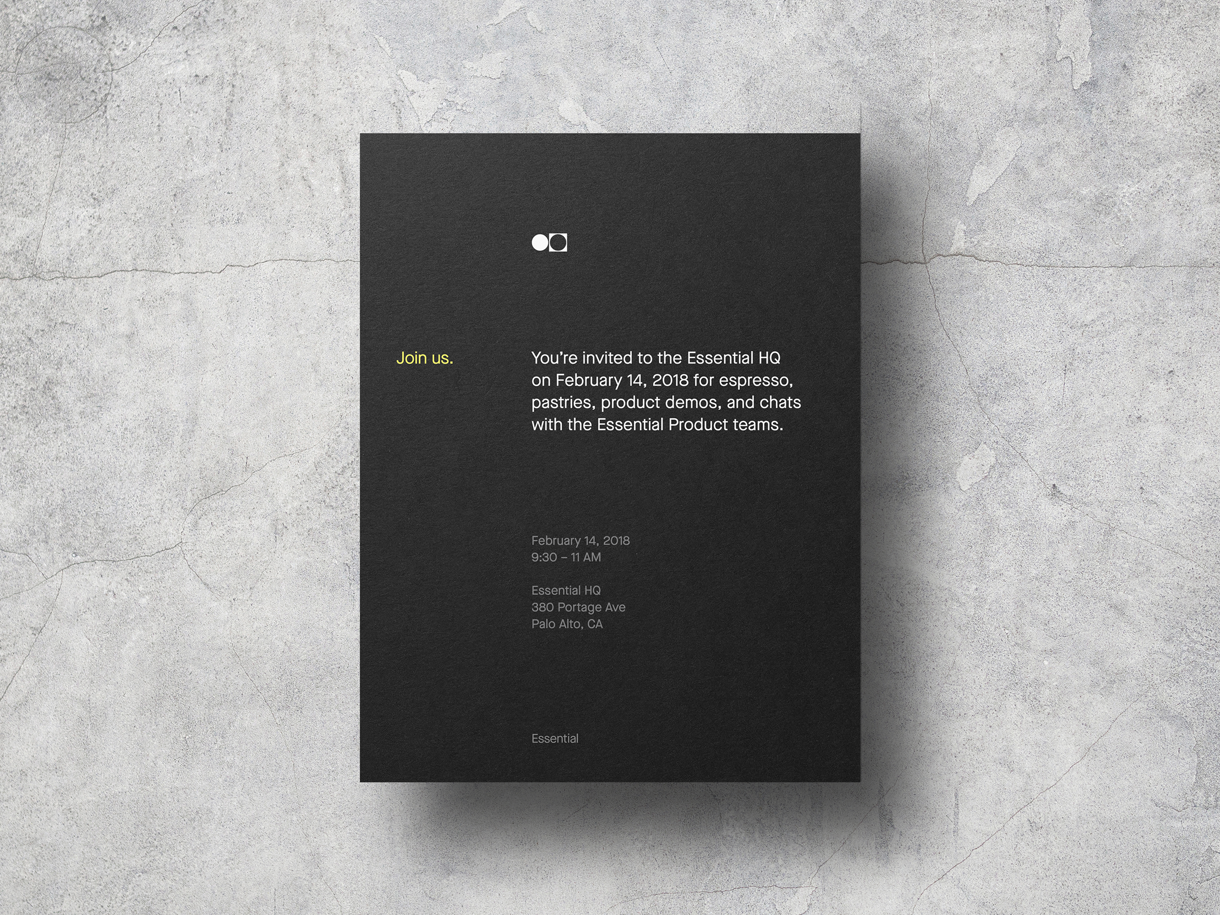 Essential Phone Event Invite