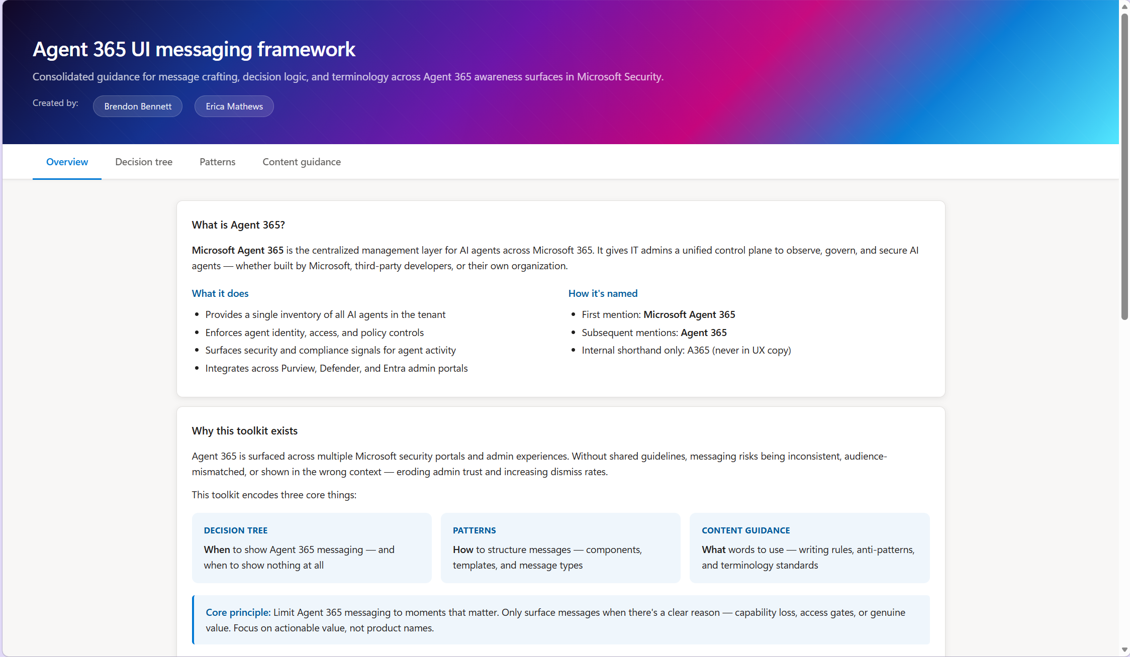 interactive framework UI