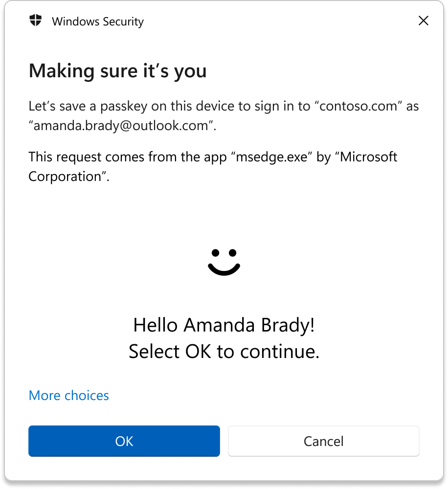 Windows passkey interface with QR code
