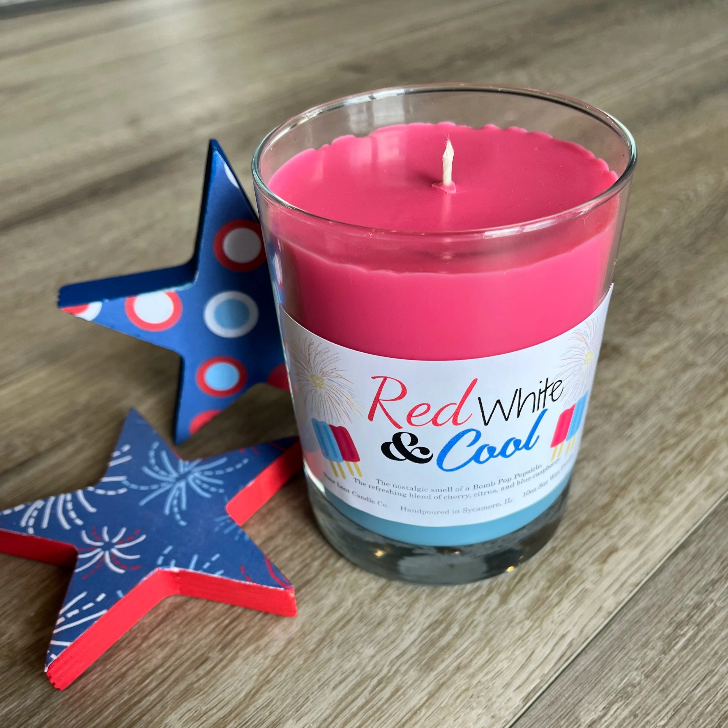 Red, White and Cool Candle