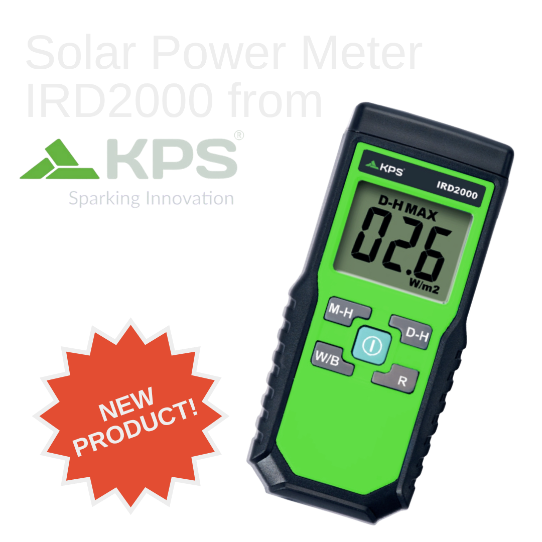 The solar power meter IRD2000 allows the W/m2 measurements to verify the stated short-circuit current provided by the manufacturer of the panel.

Key Features
- Pocket size instrument, easy to use and single handed operation
- Easy-to-read display (3