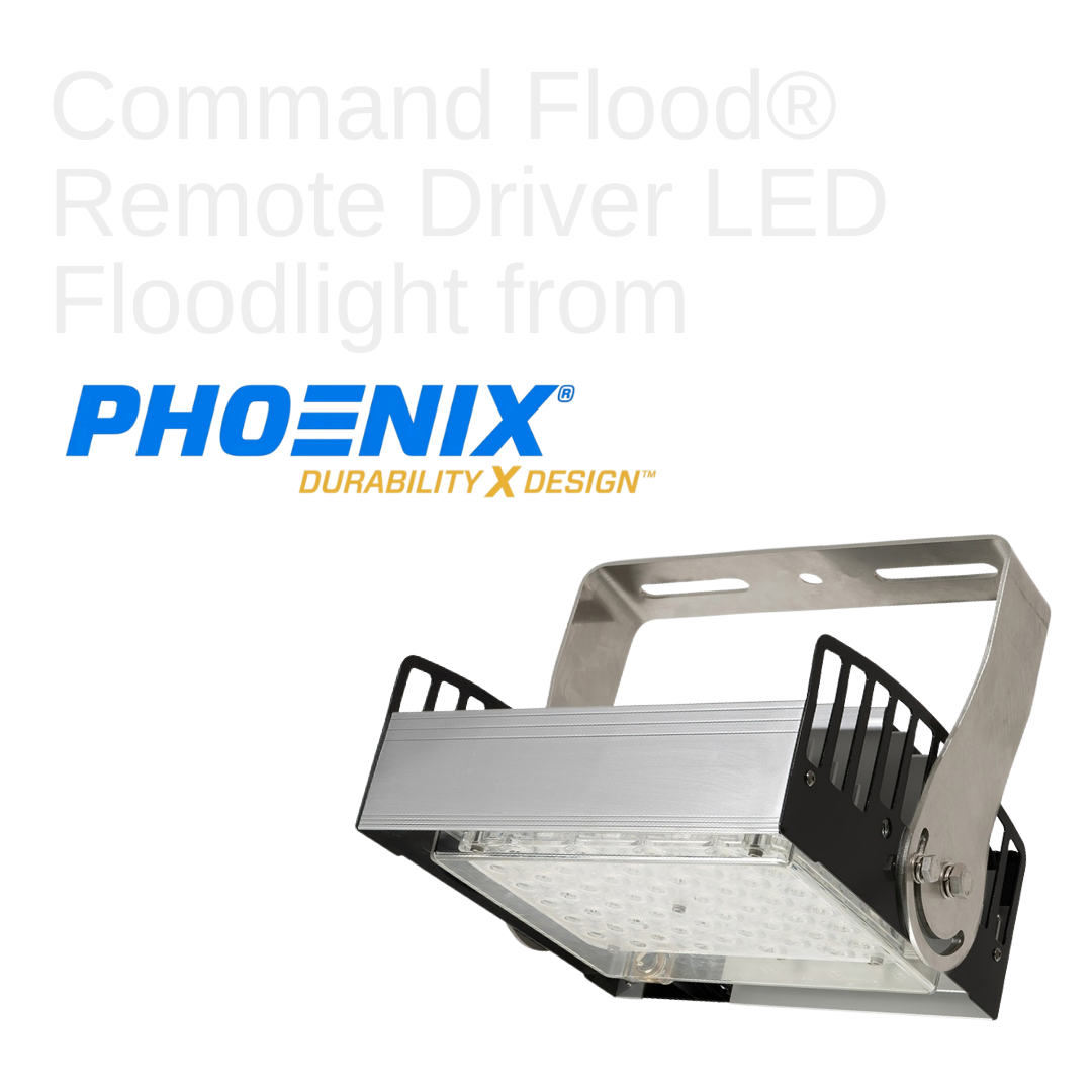 The Command Flood® Remote Driver Series is a system of DC-powered lighting modules paired with a remote driver that offers versatility and simplified maintenance for marine, port, and industrial applications that require reliable lighting performance