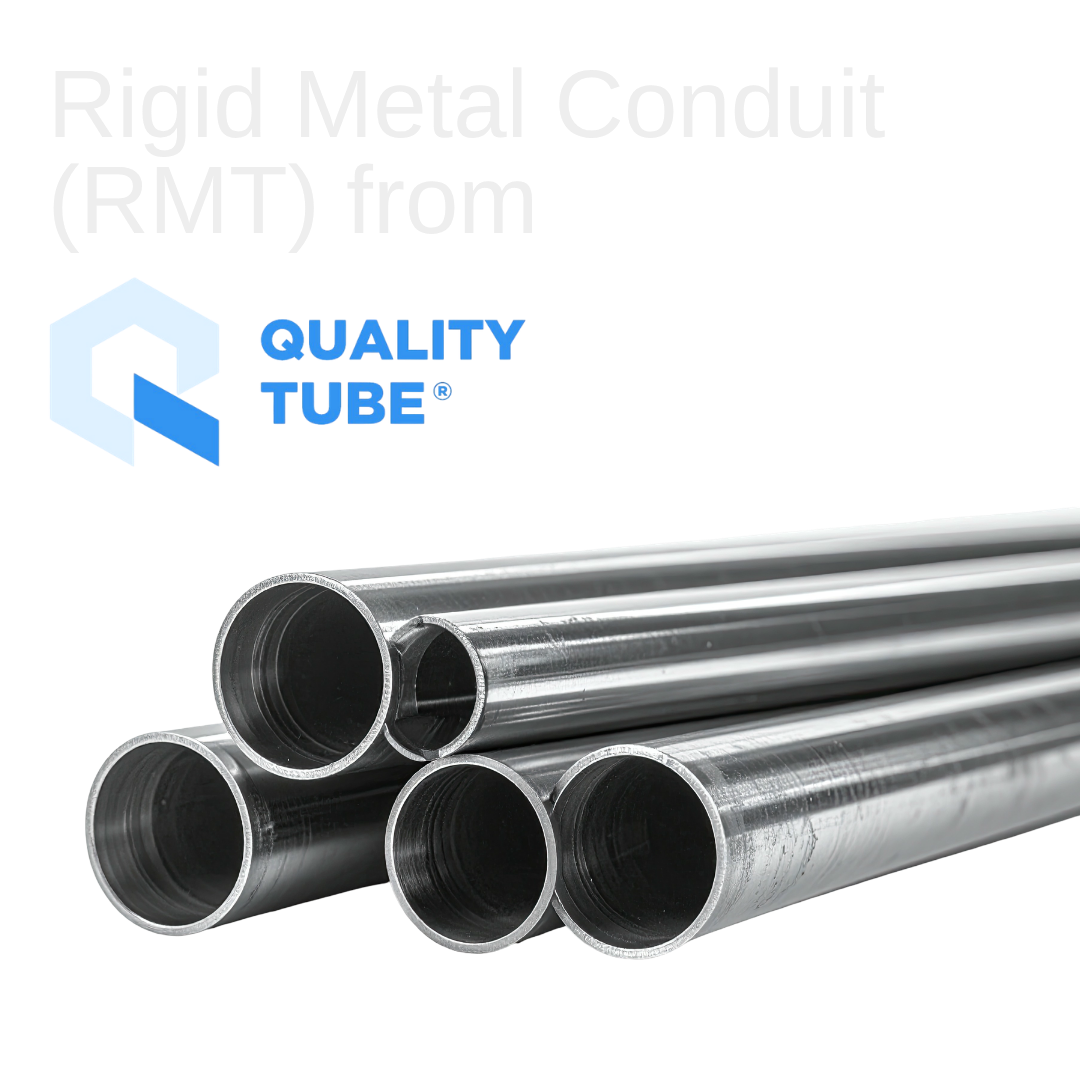 Quality Tube’s Rigid Metal Conduit (RMC) is manufactured as your raceway solution for outdoor and demanding environments. Produced from hot dipped galvanized steel on the exterior and interior, RMC is the heavy wall option for excellent corrosion and