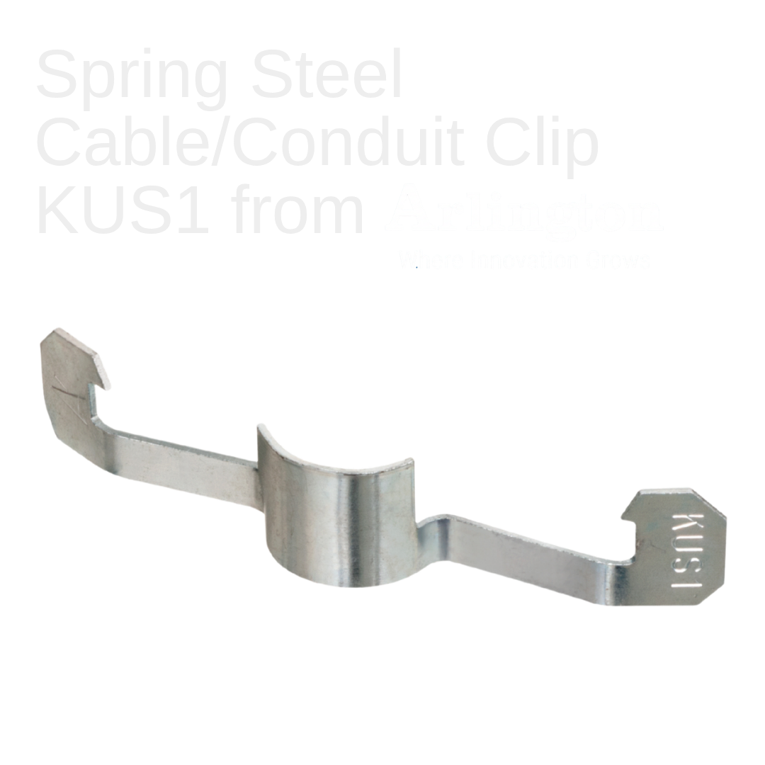 Arlington's time-saving flexible spring steel cable/conduit clips are the answer to conduit to rod, wire or flange support. Multiple sizes also support flexible metallic tubing, armored cable, portable cables, control tubes and communications cable.
