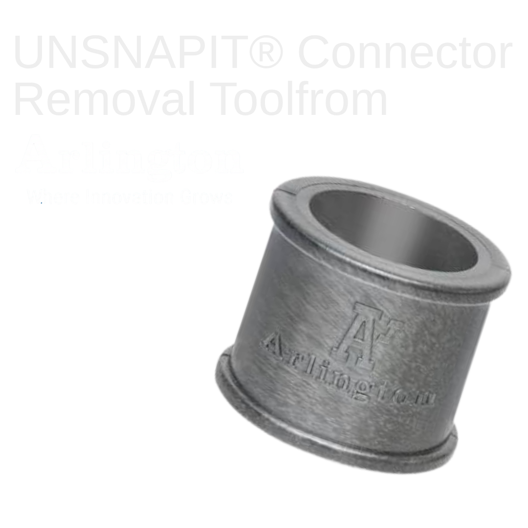 Arlington's UnSnapIt® connector removal tool is the easy to‐ use solution to removing Arlington's 1/2" snap‐in connectors from an electrical box or enclosure. UnSnapIt works on Arlington's 1/2" trade size SNAP-TITE® and Snap2It® connectors ‐ as well 