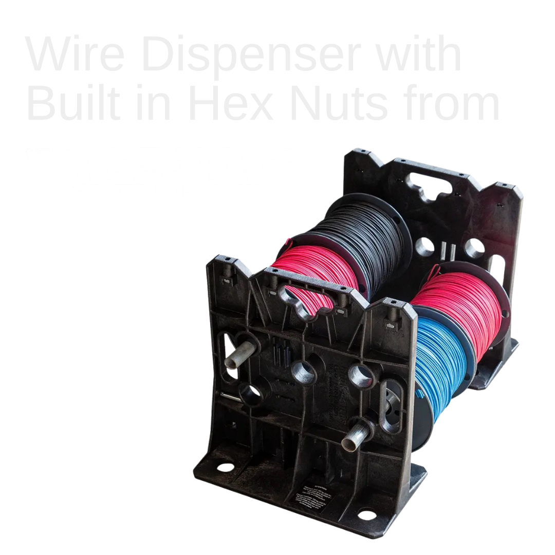 Rack-A-Tiers 2.0 is the updated version of our best-selling wire dispenser – now with attachable add-ons for even more features. Use the Racky Clamp to make cutting conduit easier or to hold more wire.

Dispense large 34” diameter wire reels or multi