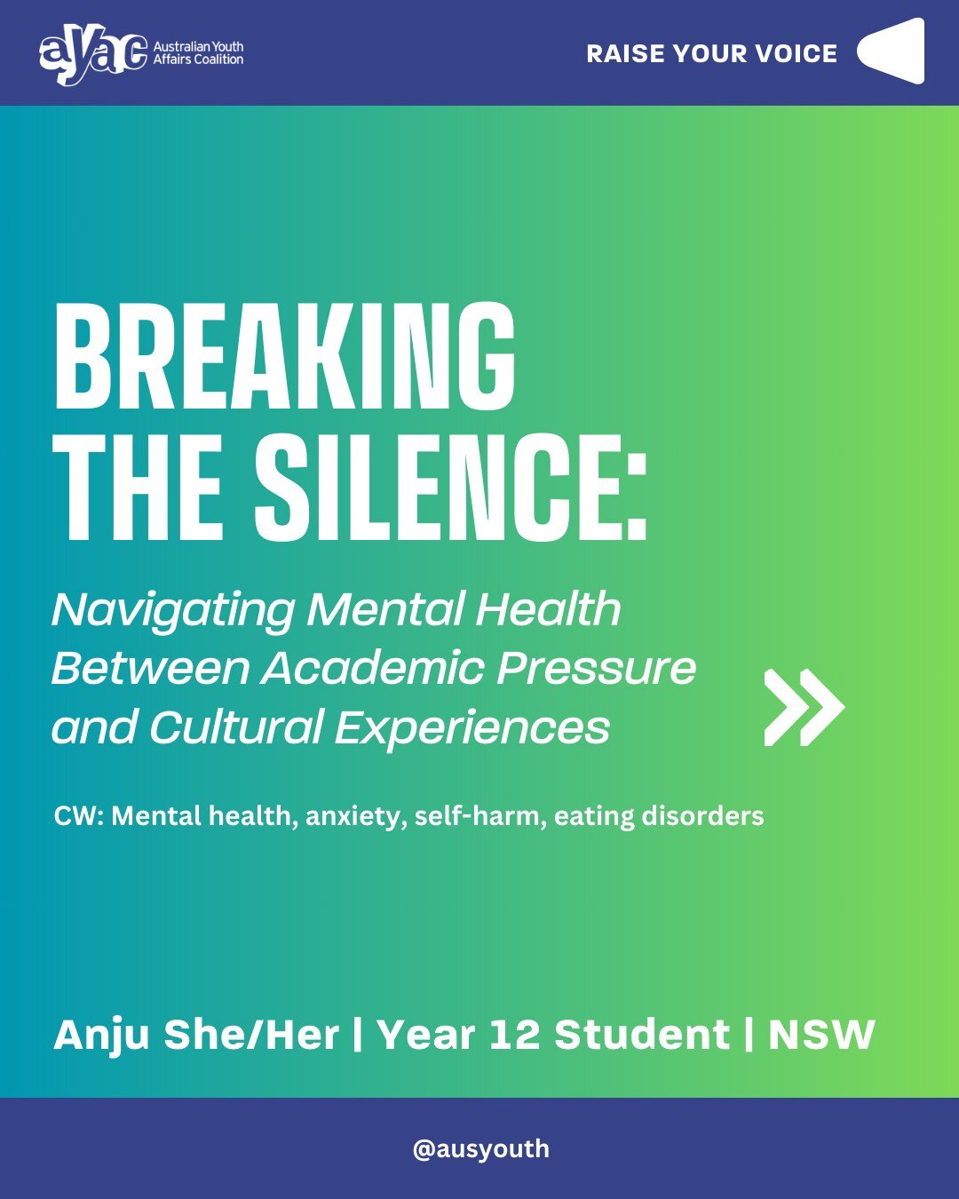 Raise your voice: New Youth Blog Post 💥

In our latest youth blog opinion piece, Anju explores navigating mental health challenges between academic pressure and cultural experiences amidst the backdrop of COVID-19.

CW: This story explores themes of