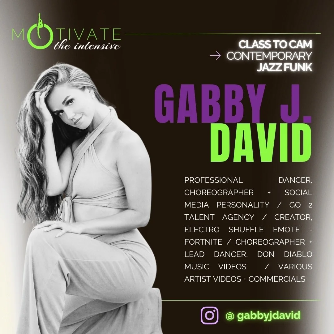 ⚡ mOTivate FACULTY SPOTLIGHT ⚡ GABBY J. DAVID

A professional dancer, choreographer, and educator represented by Go2 Talent Agency, Gabby created the choreography behind Fortnite&rsquo;s iconic &ldquo;Electro Shuffle.&rdquo; She is known for her incr