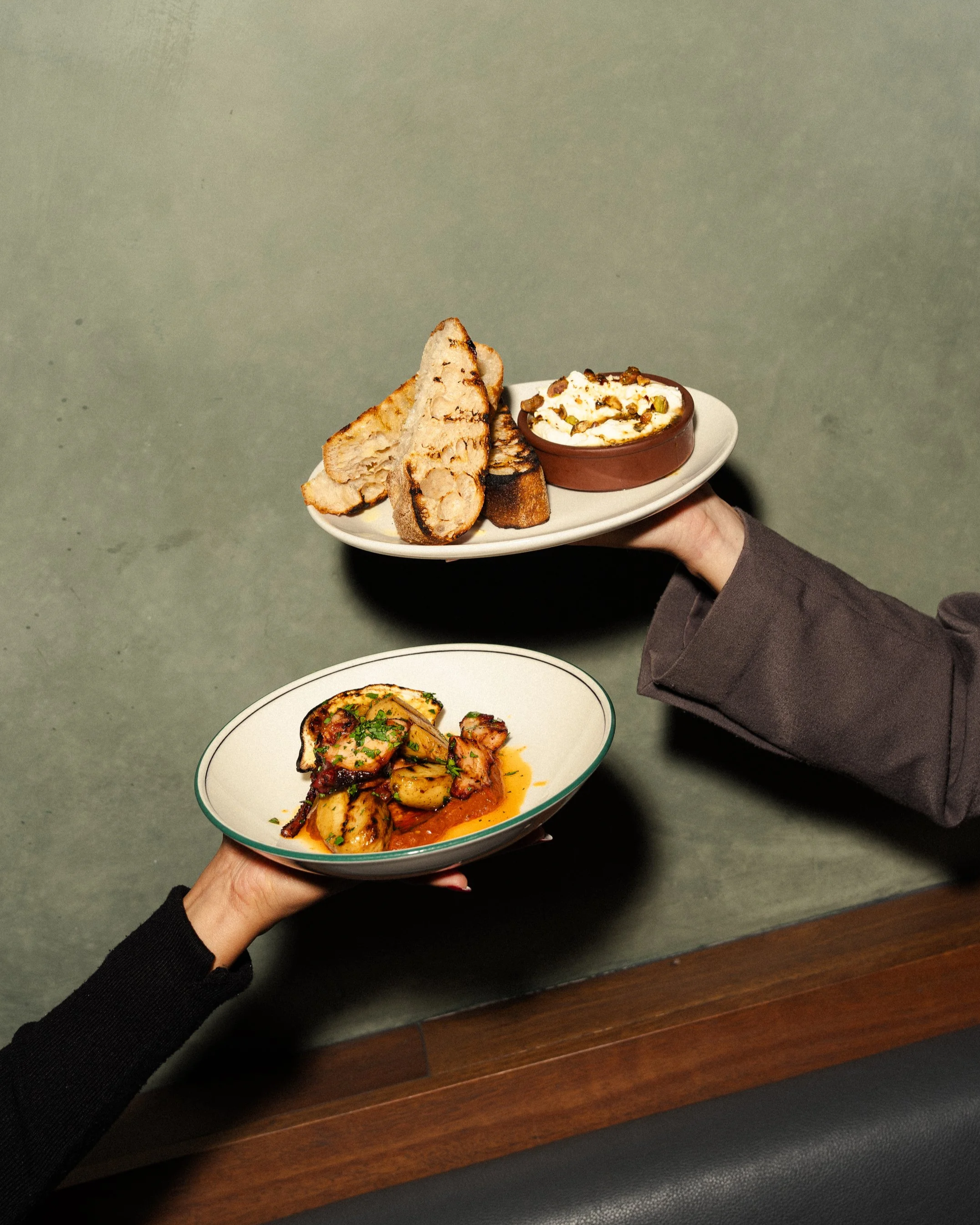 Shared dining plates at Teller Brunswick East