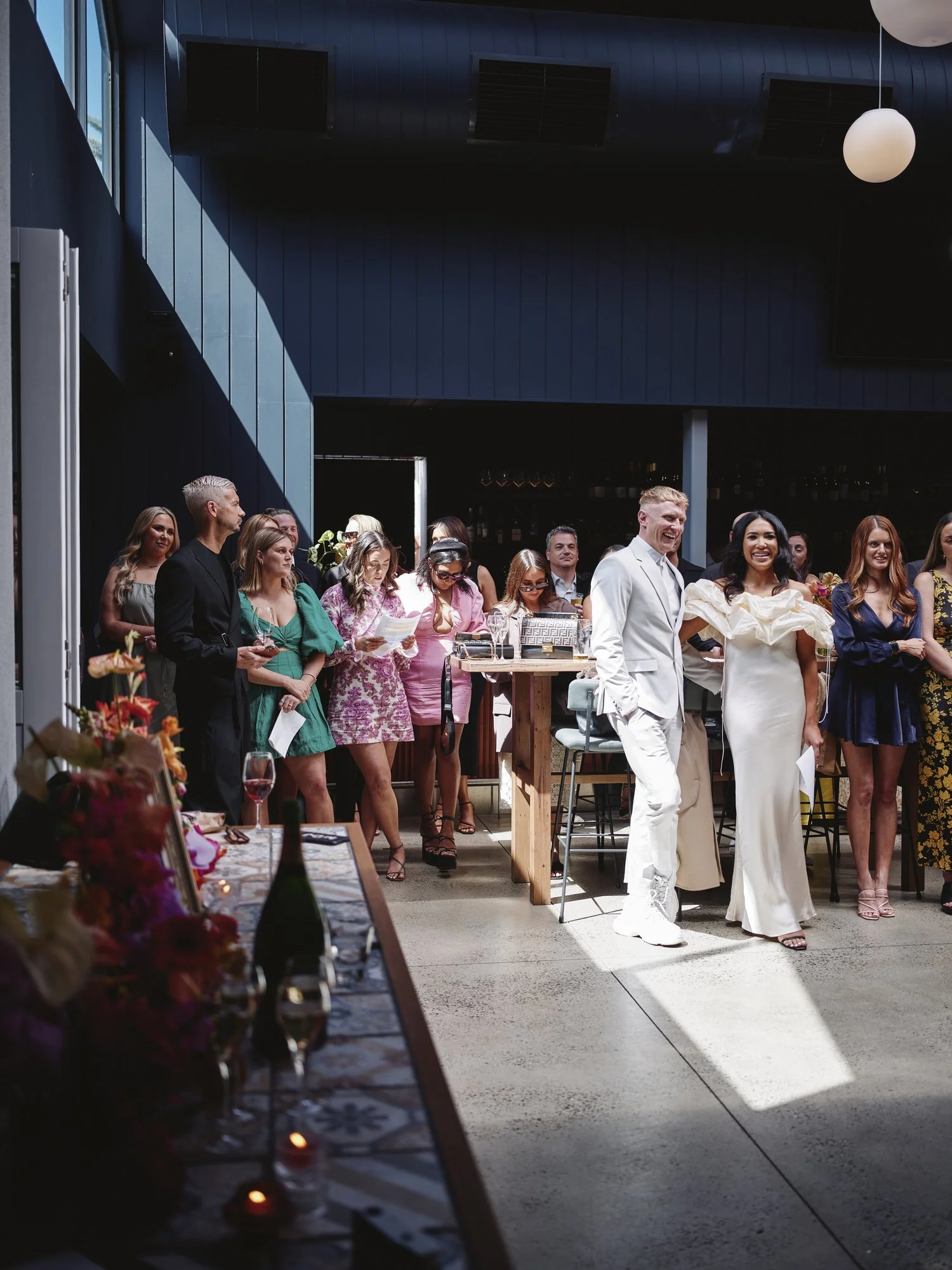 Newlyweds celebrating at Teller Brunswick East