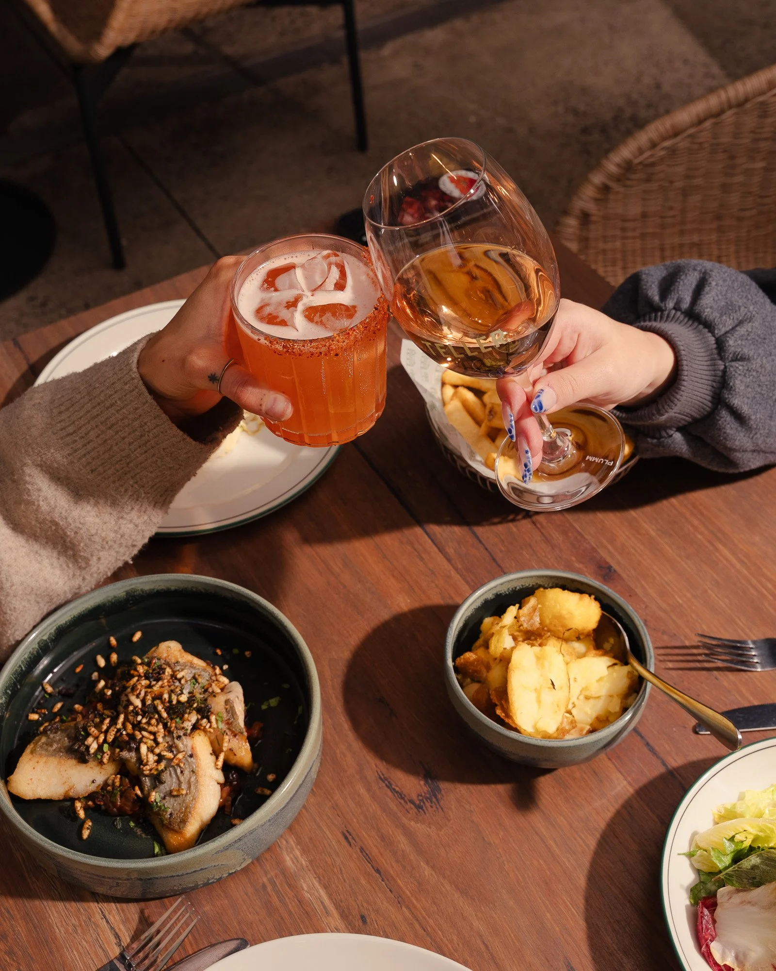 Cocktails and wines at Teller Brunswick East