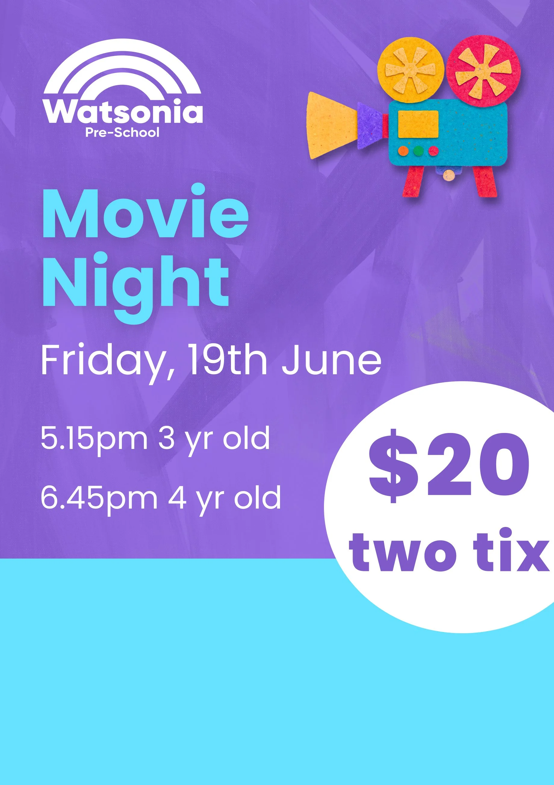 2  X Child Movie Night Ticket (Parent attends free)