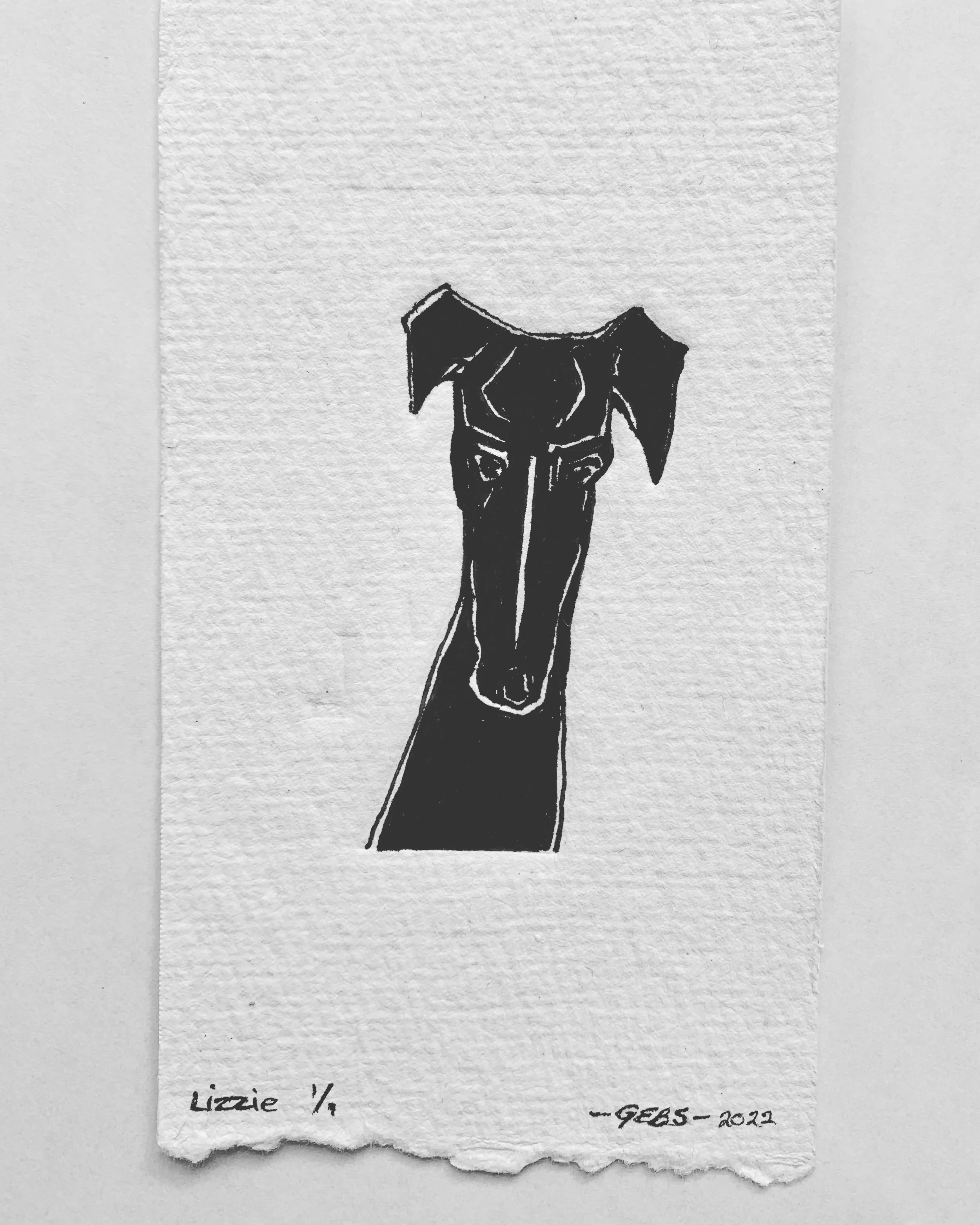 'Lizzie' - Linoprint