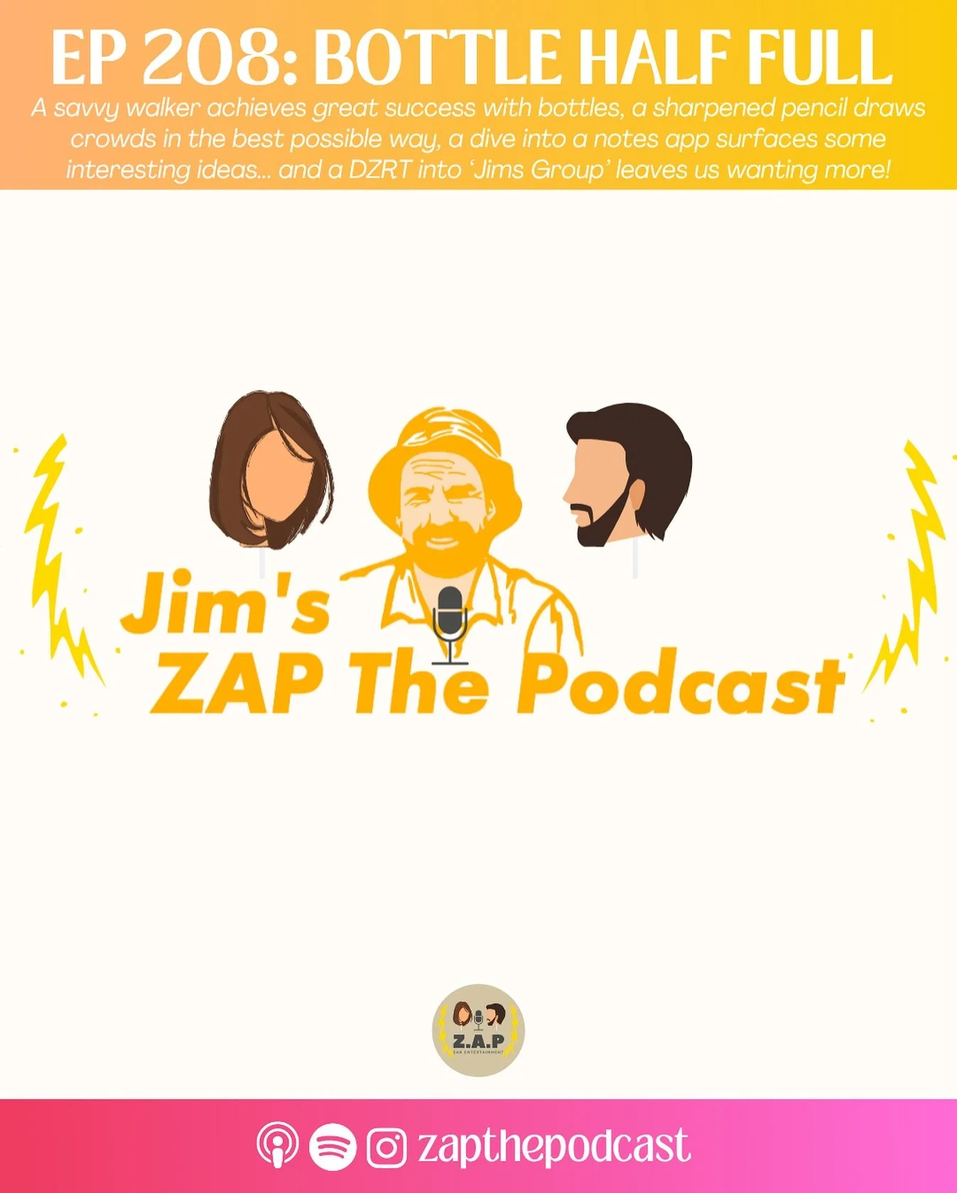 Here&rsquo;s what you missed on episode 208! Catch up now with the link to listen to all episodes in our bio (or find us at ZAP The Podcast on any podcasting platform)! 🎙️⚡️💛

This episode was top notch and so fun!!! We can&rsquo;t wait to hear wha