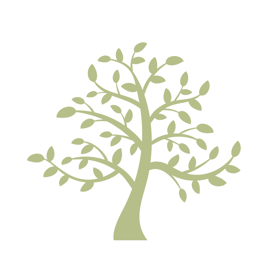 Green tree logo representing koseki retrieval, koseki translation, Japanese genealogy, and family history research services