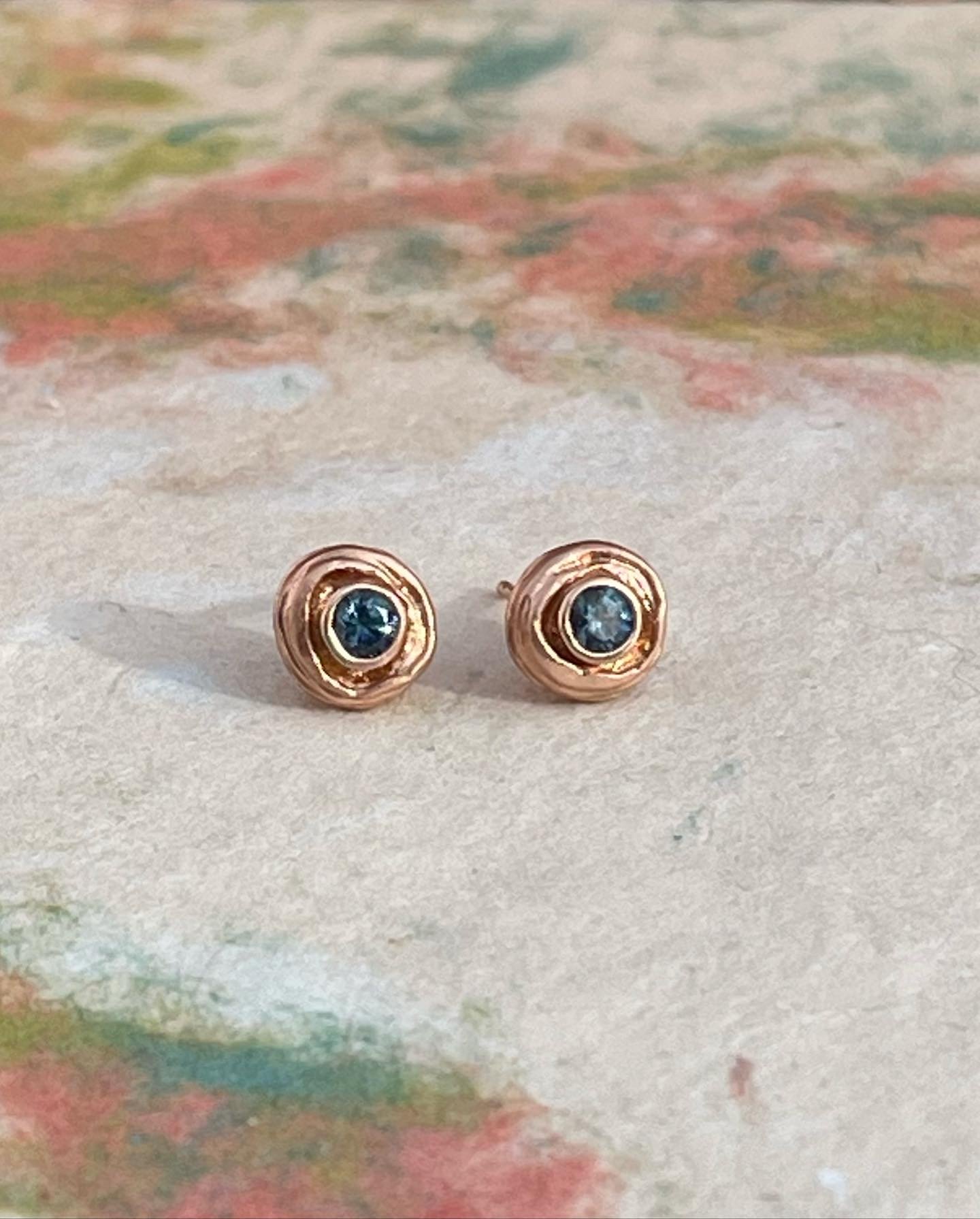 Rose and Sapphire Nested Studs