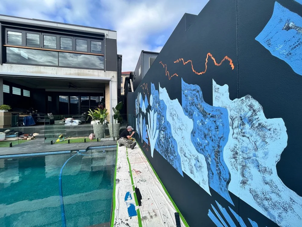 Sean Thomas Bell painting Mural in Newcastle