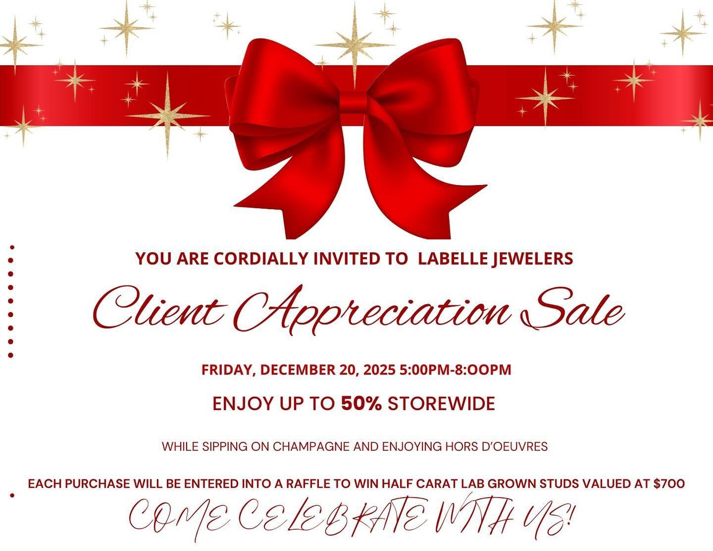 T-2 days until our client appreciation sale!