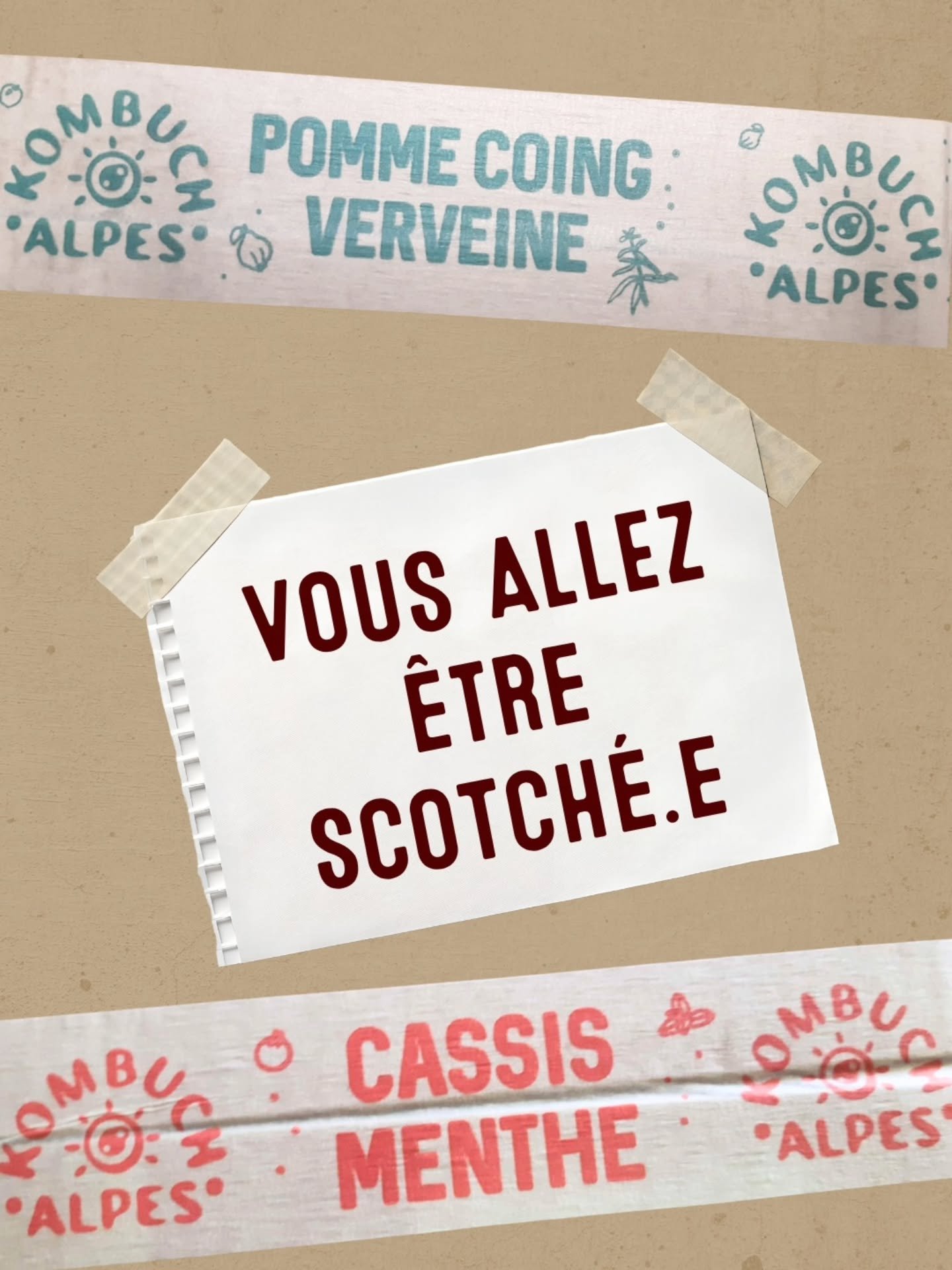 Ciao scotch en plastique !
 
On est fi&egrave;r.es de vous annoncer que Kombuch'Alpes est pass&eacute; au scotch en kraft 🤗
Une alternative plus &eacute;cologique que le diable plastique 😈 et tout aussi robuste et efficace !

&Ccedil;a nous a permi