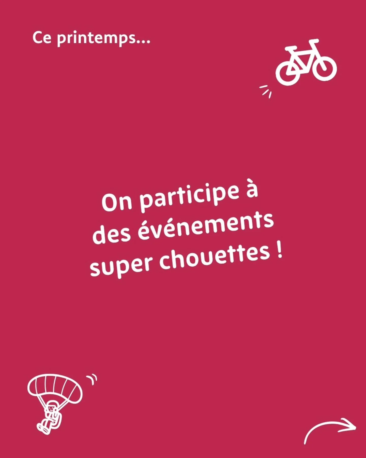 Nos &eacute;v&eacute;nements super chouettes du printemps 🌺🌻☀️

On aime bien soutenir &agrave; notre fa&ccedil;on diff&eacute;rents &eacute;v&eacute;nements qu'on appr&eacute;cie 🥰
Voici les &eacute;v&egrave;nements de ce printemps auxquels on a e