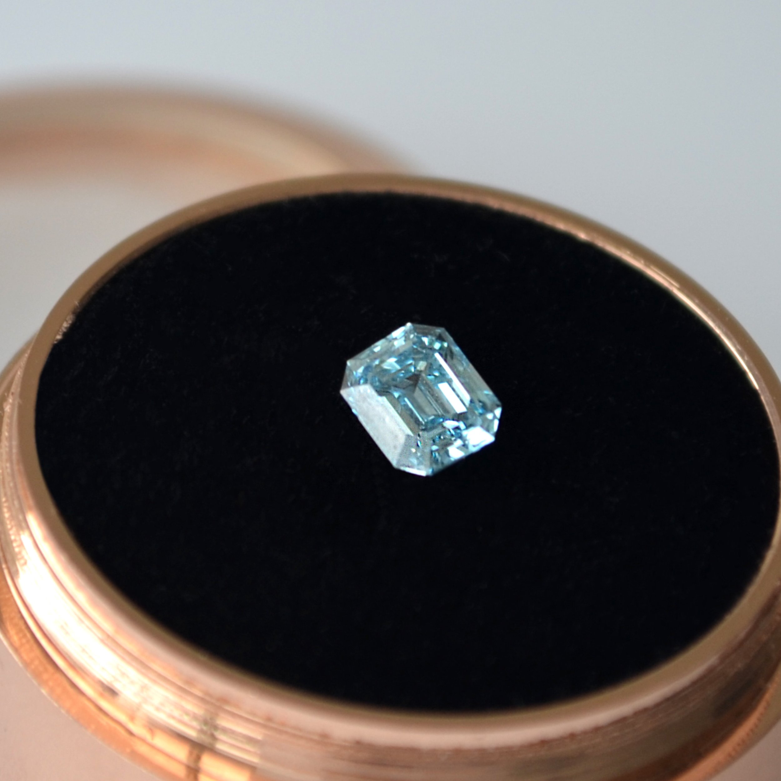 Emerald cut blue diamond.JPG