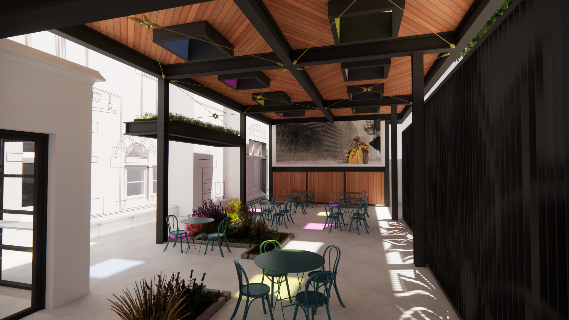 Courtyard - View 7 - internal view of courtyard with gates closed